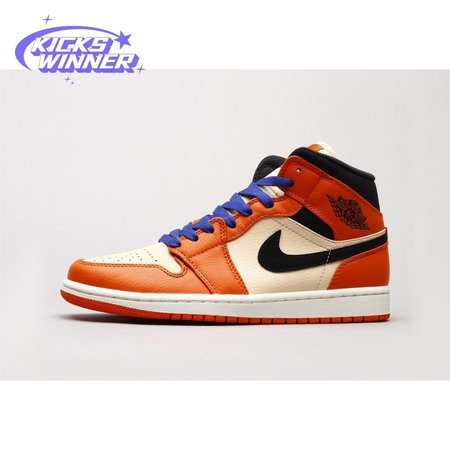 Air Jordan 1 Mid Team Orange Black 36-46