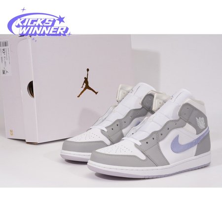 Air Jordan 1 Mid Wolf Grey Aluminum BQ6472-105 SIZE: 36-46