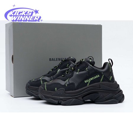 Balenciaga Triple S Allover Logo Black Green(W) SIZE: 35-45