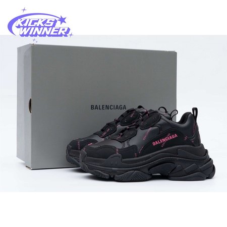 Balenciaga Triple S Allover Logo Black Pink (W) SIZE: 35-45