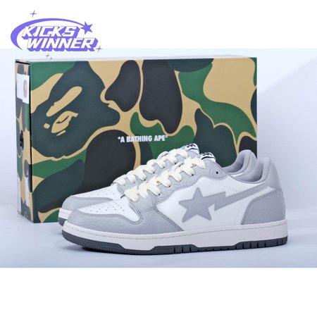 Bape Sk8 Sta Grey White Size 40-45