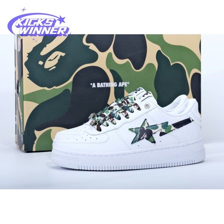 Bape Sta Low White ABC Camo Green Size 36-45