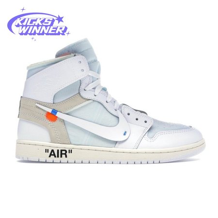 Off-White x Air Jordan 1 Retro High OG BG 'White' 2018 Size 36-47.5