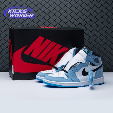 Jordan 1 Retro High White University Blue Black Size 36-47.5