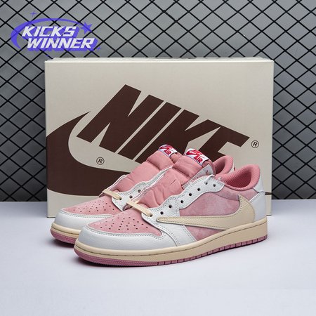 Travis Scott x Air Jordan 1 Low OG Pink Beige Red DM7866-600 Size 36-47.5